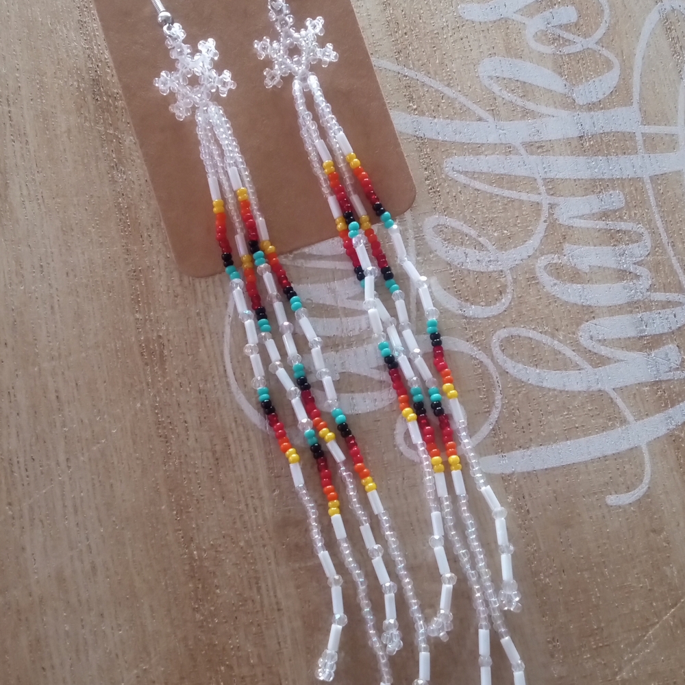 Colorful Beaded Dangle Earrings